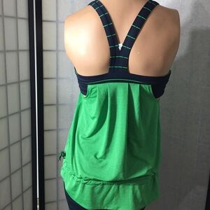 lululemon athletica Green Striped Tank Top